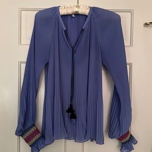 Derek Lam 10 Crosby periwinkle accordion pleat blouse